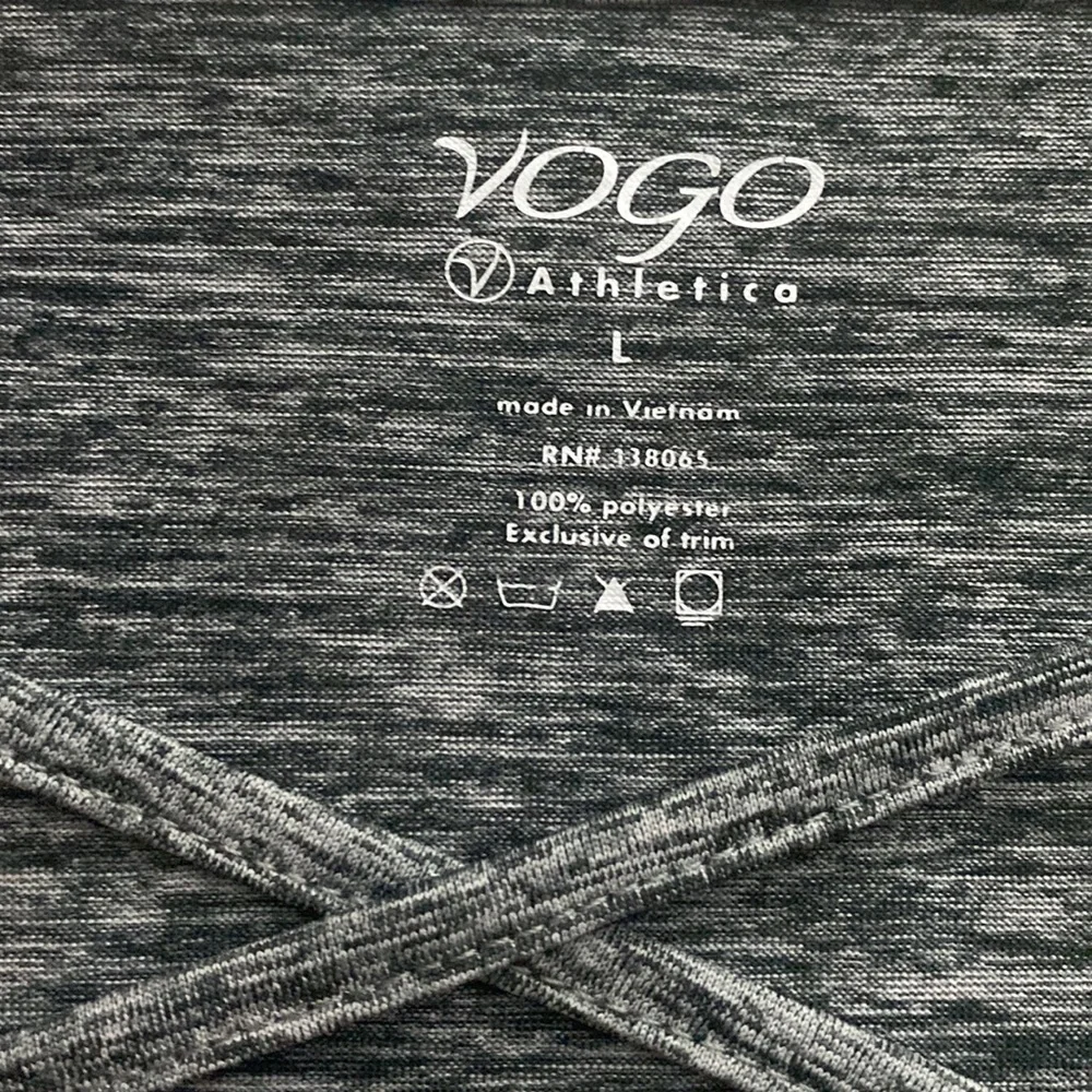 YOGO Athletica Top size L 100% polyester New without tags gray heather - Picture 5 of 7